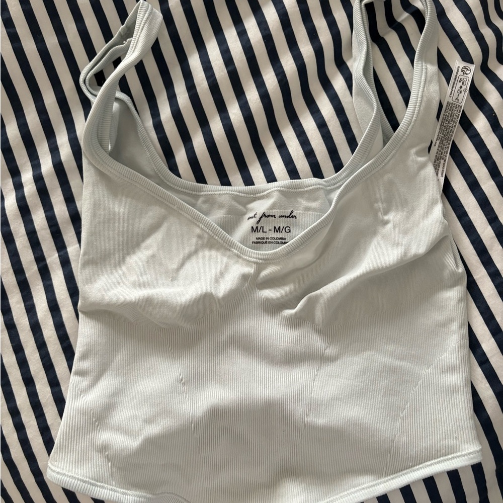 Light Blue Ribbed Tank Top